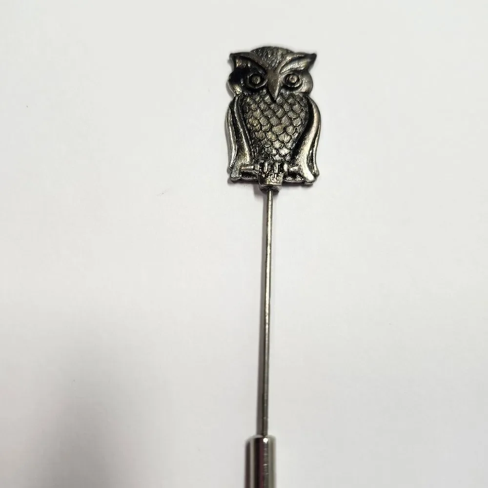 Owl Stick Pin - Silver Tone Metzke Vintage